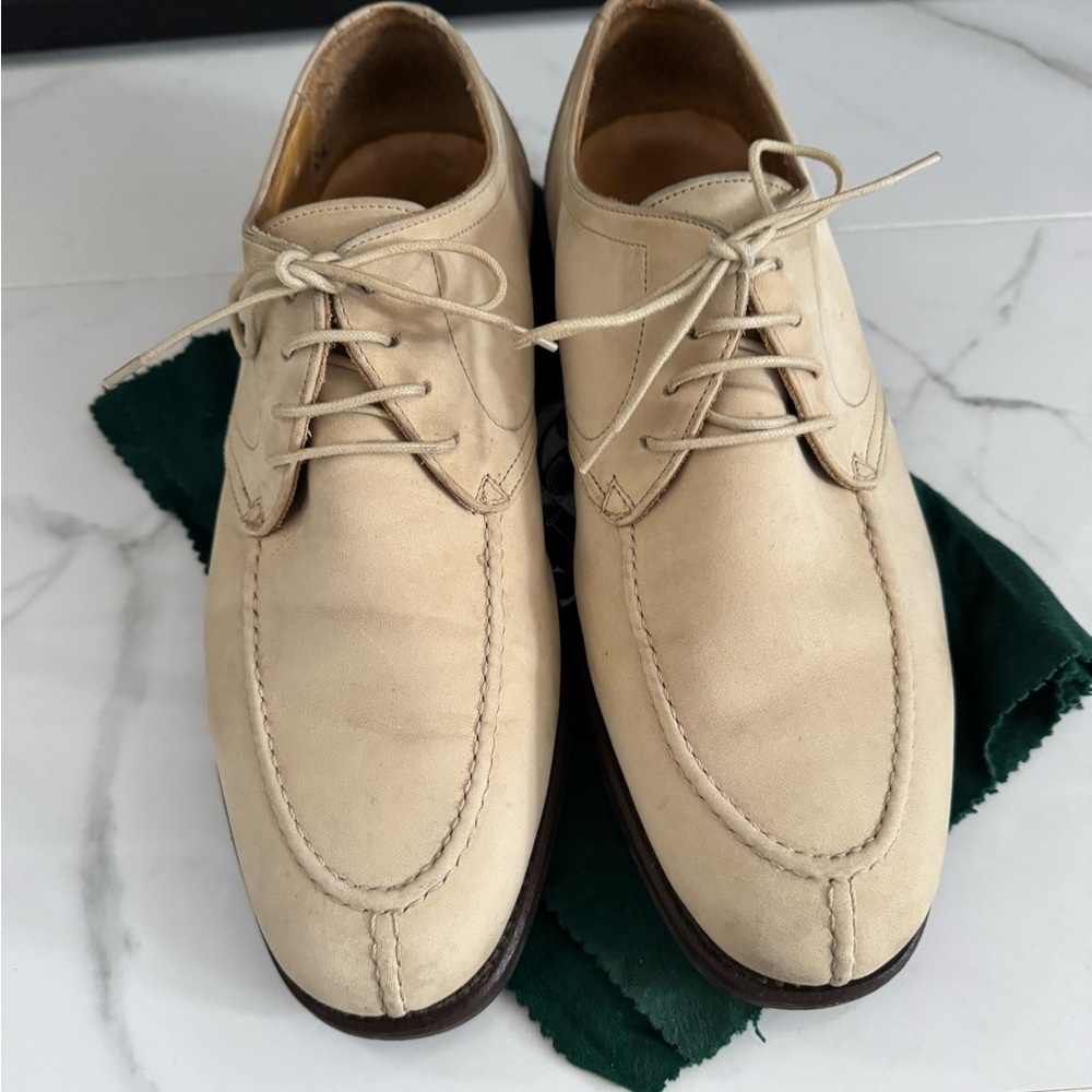 Classic Cream Leather Men's Derbys